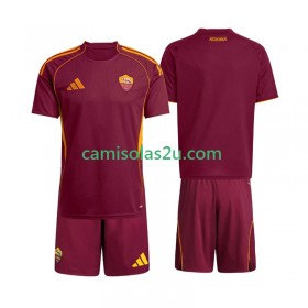 Camisolas de futebol AS Roma Criança Equipamento Principal 2025/26 Manga Curta